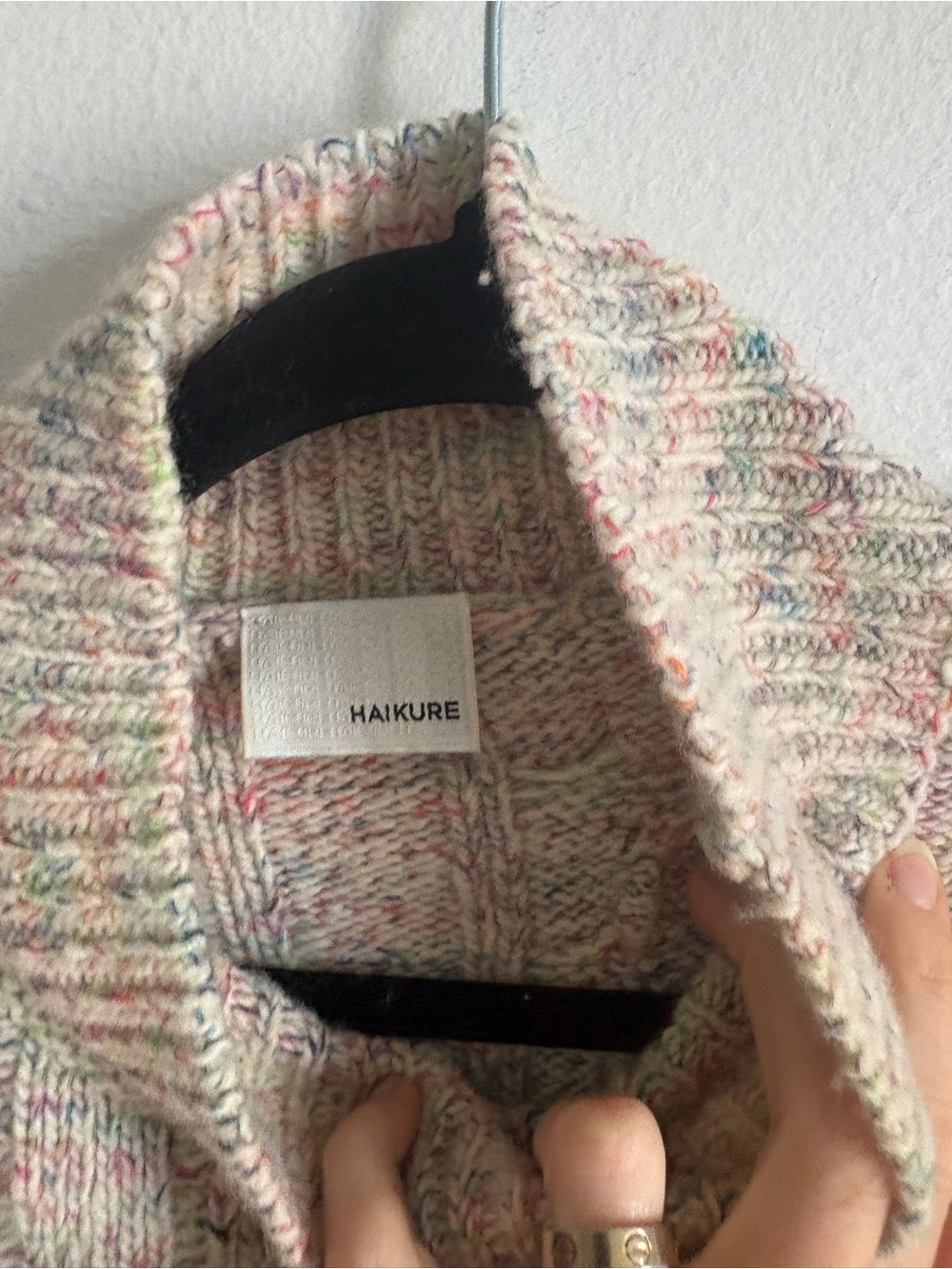 Haikure Sz S Clare Rainbow Wool Cotton Knit Cut Out Sweater - Picture 4 of 10